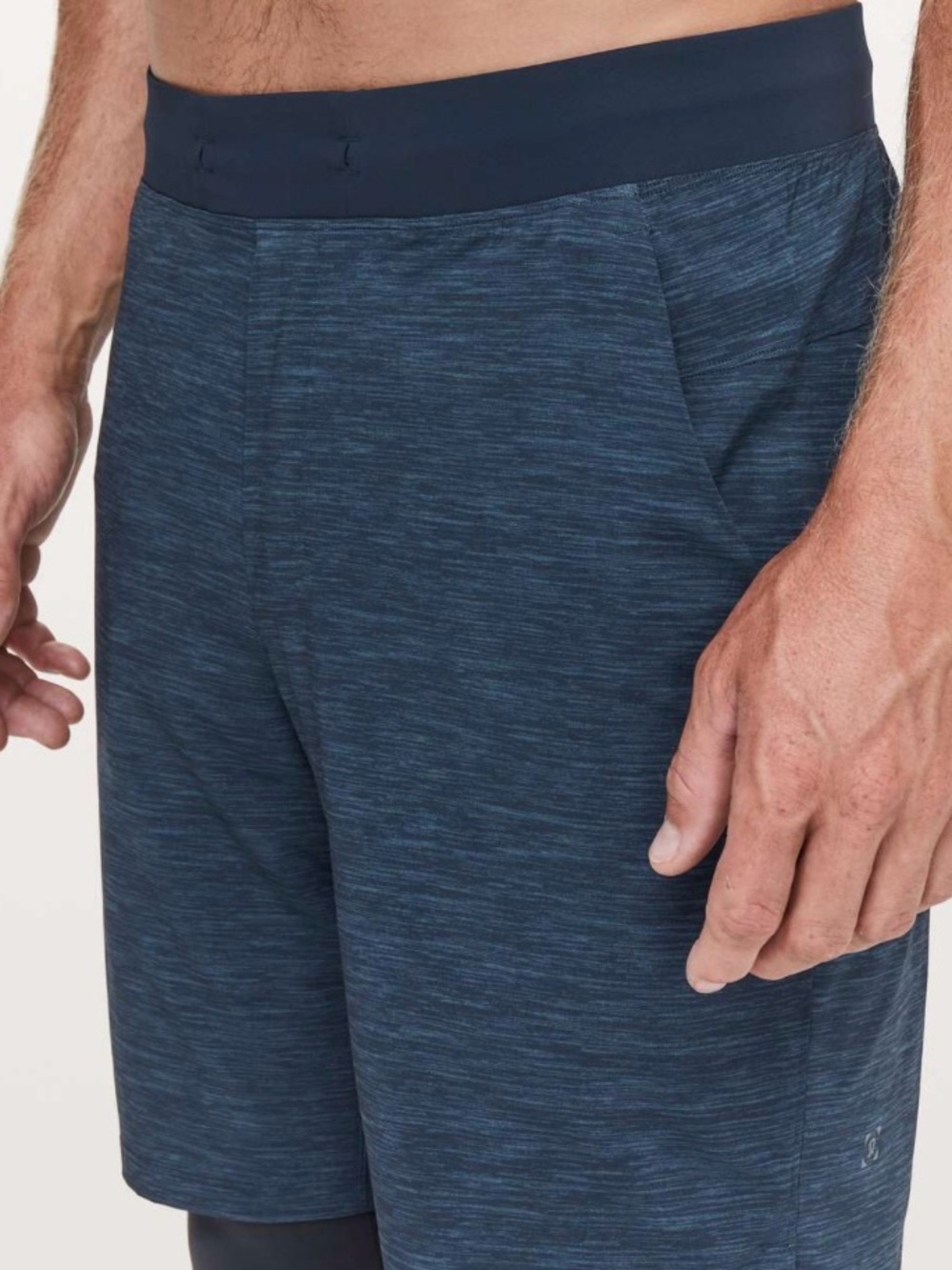 lululemon athletica Men's Navy Space-Dye Athletic Shorts